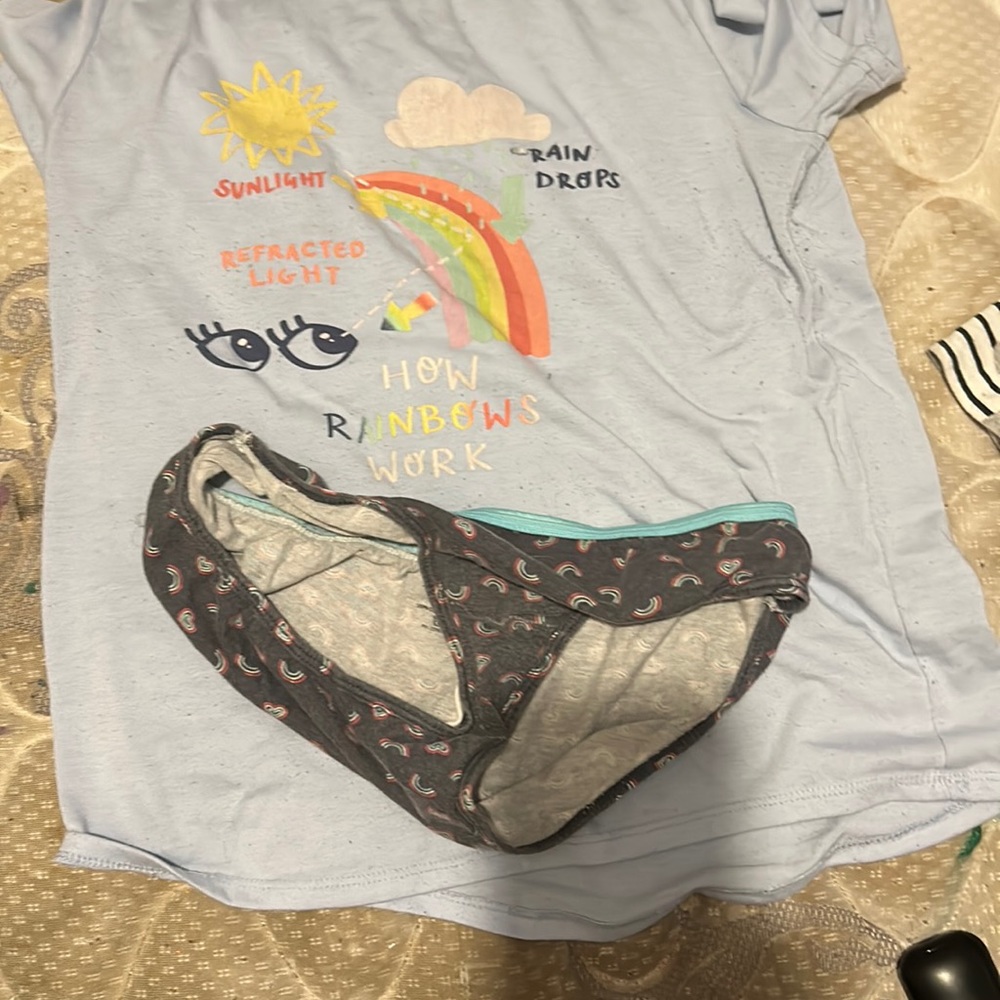 Set of underwear and shirt together there is it’s a rainbow like miracl